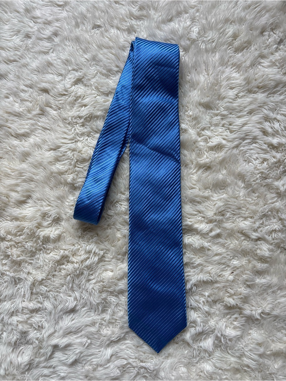 David Donahue Royal Blue Diagonal Stripe Tie